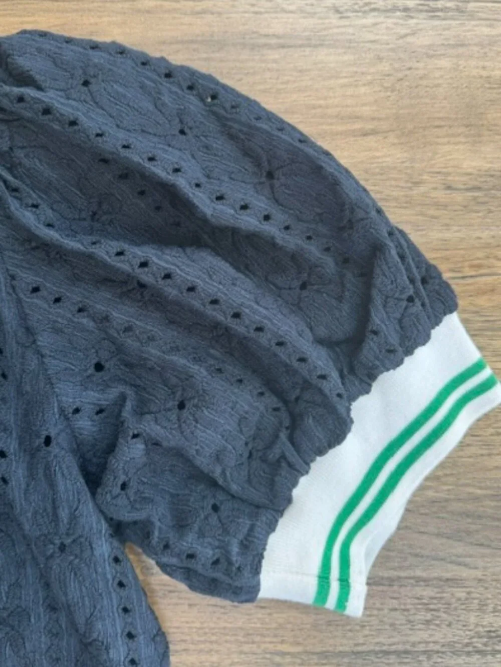 NWT Maeve Puff-Sleeve Lace Polo Top - Picture 7 of 13